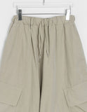 [unisex] Mekis banding string parachute diagonal big cargo pants