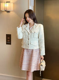 Ronda Mix Collar Pearl Tweed Jacket