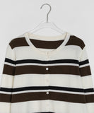 Nellady Stripe Round Crop Cardigan