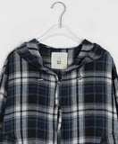 [BAONHAUS] Kironi Check String Hood Zip-Up Jumper