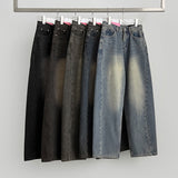 Winter Side Cut Fleece Brushed Wide Fit Denim Pants