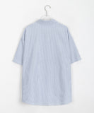 [BAONHAUS] Nokia Stripe Over Short Sleeve Shirt