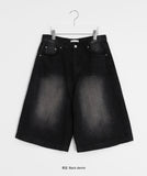 [unisex] Pchu Washing Denim Bermuda Pants