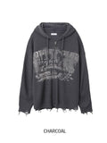Atonic Lettering Hood Zip-Up Knit