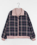 Ryotai Corduroy Collar Check Reversible Padded Jacket