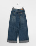 Podenki roll-up washing wide denim pants