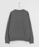 [Unisex] Dentron Rib Over Round Knit Cardigan