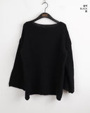 Lipu boat neck overfit soft long sleeve knit
