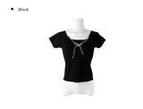Palmer Shirring Ribbon Short Sleeve T-shirt