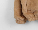 Chopin Collar Fur Cropped Zip-Up Jumper