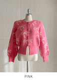 Wavia Ribbon Round Knit Cardigan