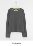 [unisex] Huked Color Matching Waffle Warmer Over Long Sleeve Tee