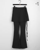 Heckah strap layered skirt bootcut pants