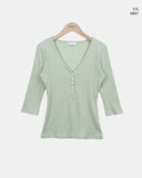 Lopon Ribbed Three Quarter T-shirt