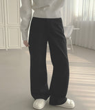 Corduroy Banding Bonding Brushed Loose Bootcut Pants