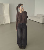 Heat Brushed Classic Banding Span Basic Denim Pants