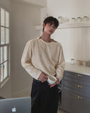 Rubber Velour Double Henley Neck Knit