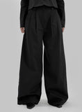 Pintuck Cotton Wide Pants