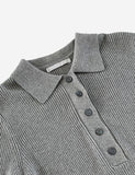 Zoom Button Collar Knit