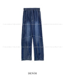 Incision circle washing denim pants