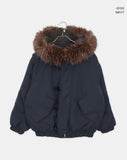 Coron Duffle Balloon Over Fur Hood Zip-up Padding