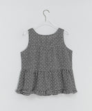 Dilte Check Flower Sleeveless Blouse