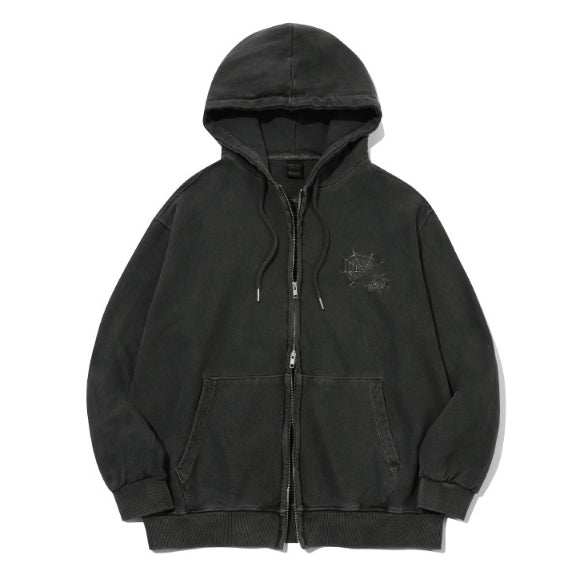 CPGN Studioスカル 刺繍Hood Zip-Up ジップアップパーカー CPGN STUDIO (コンパーニョ) - [ツーウェイ]スカルウェブ