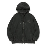 [2-WAY] Skull Web Pigment Hood Zip-Up