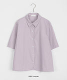 Tihaku round short sleeve collar shirt