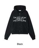 Raton Crop Lettering Brushed Hood Zip-Up