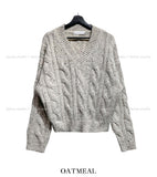 Lenny Cable Crop V-Neck Knit