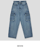 Dust washing cargo denim pants