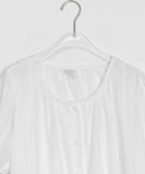 Salid Punching Round Short Sleeve Blouse