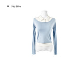 Eld Collar Layered Off-Shoulder T-Shirt Sleeveless Set