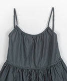 Chomin nylon back ribbon sleeveless blouse