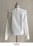 Mollen Frill Big Collar Cotton Blouse
