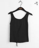 Dish Back Slit Ribbon Strap Hall Two-Way Sleeveless