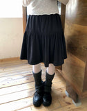 Elna Ribbed Frill Flare Midi Skirt