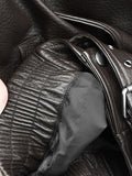 Double-collar leather rider jacket