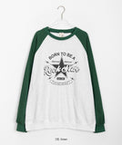 [BAONHAUS] Printed Color Raglan Sweatshirt