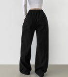 Nanspan banding pin tuck back cut mega wide pants
