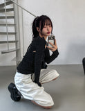 [U-BASIC] Lin Pintuck Cotton Bermuda Pants