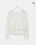 [Sleeveless SET] Lejong Punching Frill Long Sleeve Knit Sleeveless Cardigan Set