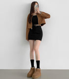 Corduroy H-Line Mini Skirt Pants