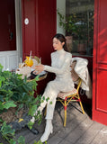 Stella see-through frill polar knit