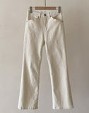 Berge semi straight fit banded cotton pants