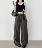 Rivet Fatigue Pocket Point Wide Cotton Pants