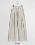 [unisex] Kelter Linen Pintuck Banding Wide Pants