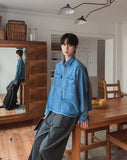 Mar Crop Cutting Denim Shirt