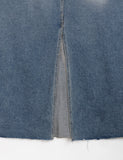 Lots Washed Cutting Denim Long Skirt